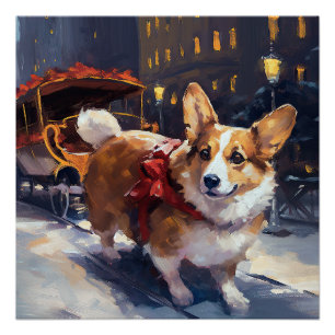 Póster Temporada Festiva de Natal do Corgi