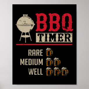 Poster Temporizador de Culinária de Carne Bbq Engraçado C