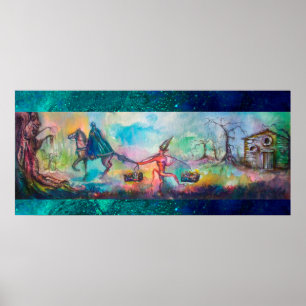 Poster TEMPTAÇÃO Cavaleiro escuro e tesouro do diabo, azu