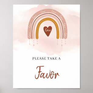 Poster Tendência Boho Copper Rust Blush Sinal de Favor d