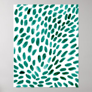 Poster Tendência de Padrão de Abstrato de Teal Aqua