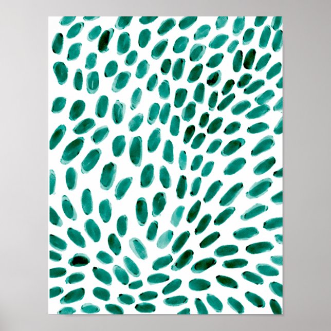 Poster Tendência de Padrão de Abstrato de Teal Aqua (Frente)