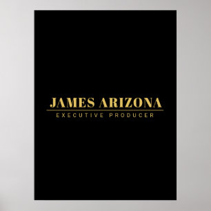 Poster Tendência profissional Dourada mínima moderna e ne