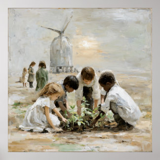 Poster Tending Amanhã: Crianças no Jardim