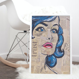 Poster Tendy Blue Pop Art Woman Retraing Eyes