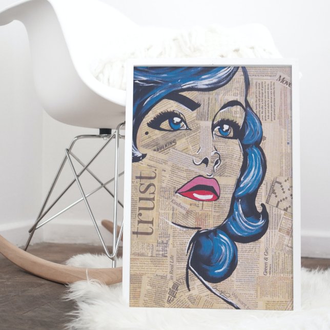 Poster Tendy Blue Pop Art Woman Retraing Eyes (Criador carregado)