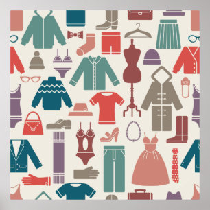 Poster Tendy Fashion Pattern Na moda Clothing Graphic