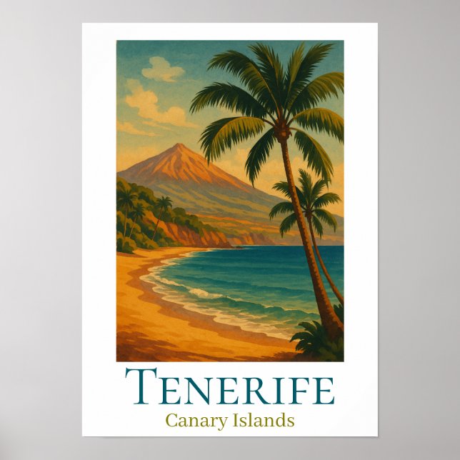 Poster Tenerife Ilhas Canárias Monte Teide Ilha Espanhola (Frente)