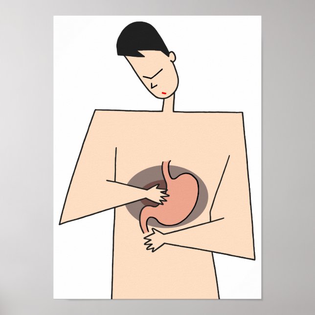 Poster Tenha cuidado com problemas estomacais. (Frente)