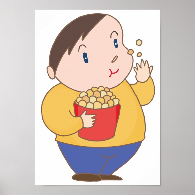 Poster Tenha cuidado para não comer excessivamente sem pe (Frente)