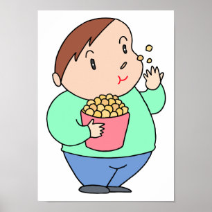 Poster Tenha cuidado para não comer excessivamente sem pe