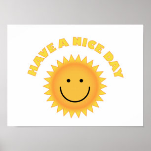 Poster Tenha Um Bom Dia - Sol Sorridente