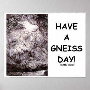 Póster Tenha um dia do gneisse! Rocha do gneisse da