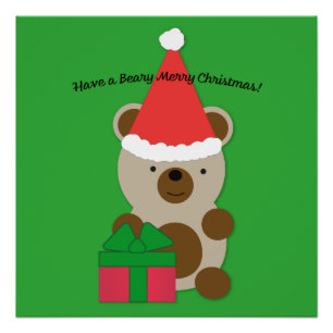 Póster Tenha um Urso de Natal Feliz