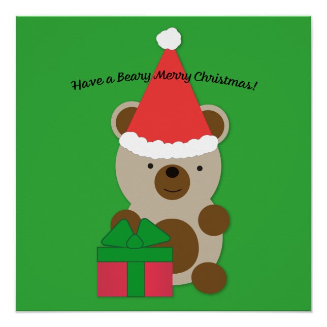 Póster Tenha um Urso de Natal Feliz (Frente)