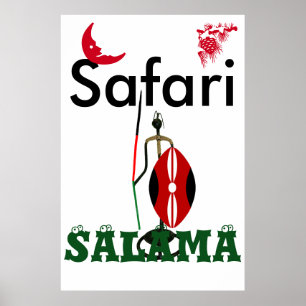 Poster Tenha uma bela e segura viagem de safari