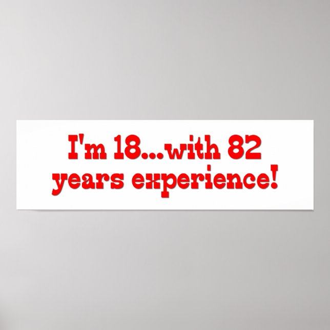 Póster Tenho 18 anos com 82 anos de experiência (Frente)