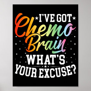 Poster Tenho Cérebro de Quimioterapia Inspirador Câncer C