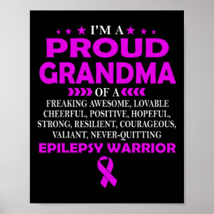 Poster Tenho orgulho de vovó de guerreiro da epilepsia