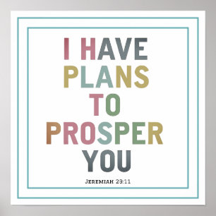 Poster Tenho planos para prosperar você Jeremias 29 11 Ve