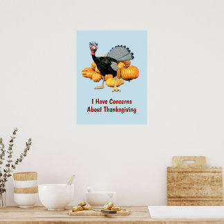 Poster Tenho Preocupações Sobre o Dia de Ação de Graças F