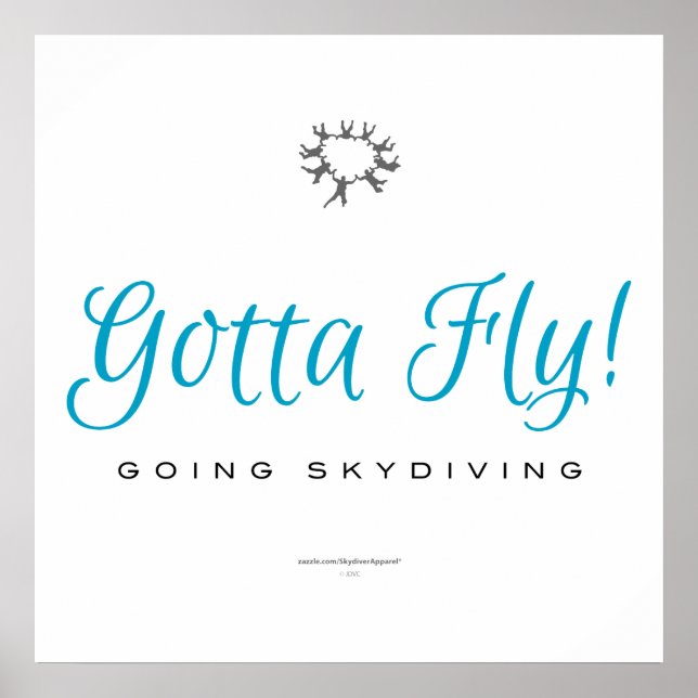 Póster Tenho que voar! Indo ao Skydiving (Frente)