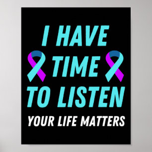 Poster Tenho Tempo Para Ouvir A Consciência Da Prevenção 