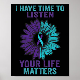 Poster Tenho Tempo Para Ouvir A Consciência Da Prevenção 