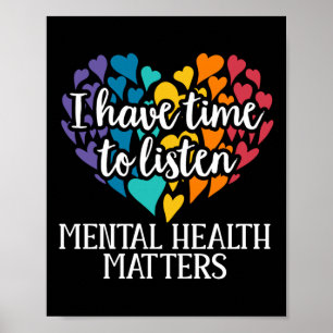 Poster Tenho Tempo Para Ouvir A Consciência Mental Da Saú
