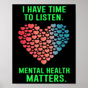 Poster Tenho Tempo Para Ouvir Consciência Mental Da Saúde