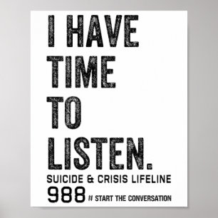 Poster Tenho Tempo Para Ouvir O Suicídio Mental Da Saúde