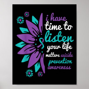 Poster Tenho Tempo Para Ouvir Sua Prevenção De Suicídio