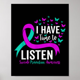 Poster Tenho Tempo Para Ouvir Suicídio Por Saúde Mental P