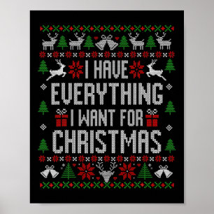 Poster Tenho Tudo O Que Quero Para O Suor Feio De Natal