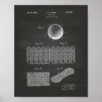 Tênis Ball 1935 Patent Art Chalkboard