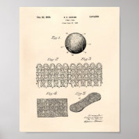 Tênis Ball 1935 Patent Art Old Peper