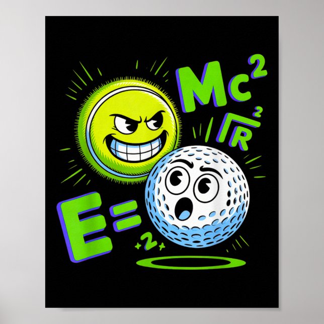 Poster Tênis Ball E Golf Ball Duo Math (Frente)