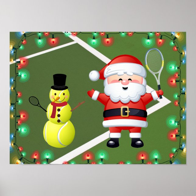 Poster Tênis Ball Snowman e Natal Natal (Frente)