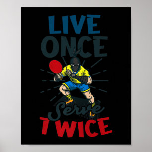 Poster Tênis de Design de Mesa de servidor duplo ao vivo 