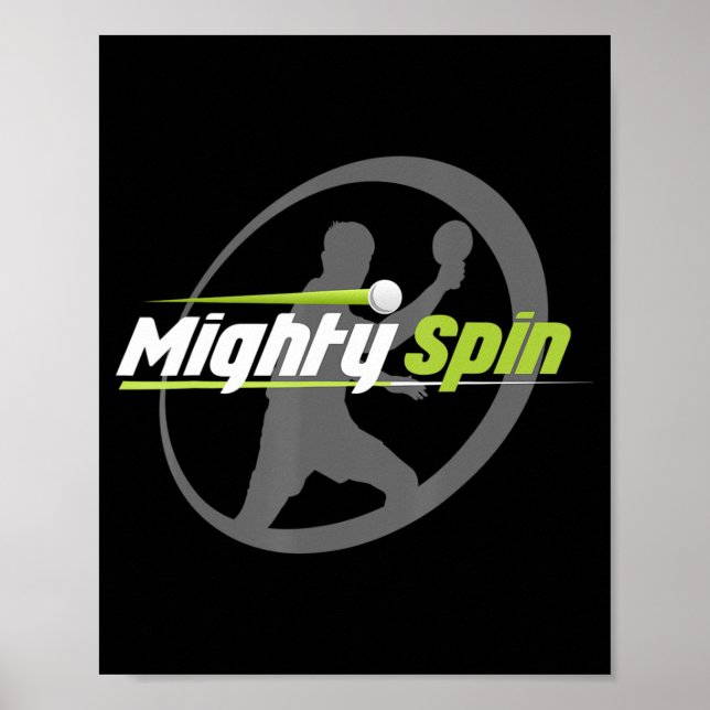 Poster Tênis de Mesa de Pinos do Ping do MightySpin (Frente)