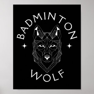 Poster Ténis de Mesa Lobo Jogador Raquete Volante Esporte