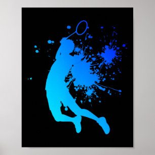 Poster Tênis de Squash Feminino Masculino de Badminton