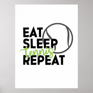 Poster Tênis Player Repetir o Tênis de Sono