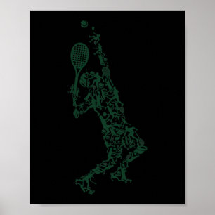 Poster Tênis T Shirt Player Positions Balls Racket em dr