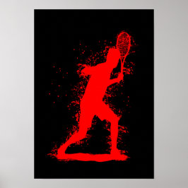 Poster Tenista - Arte em Aquarela Abstrata