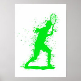 Poster Tenista - Arte em Aquarela Abstrata