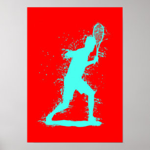 Poster Tenista - Arte em Aquarela Abstrata