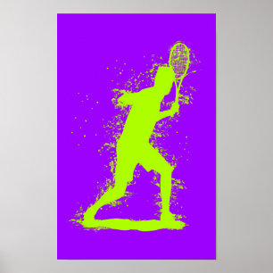 Poster Tenista - Arte em Aquarela Abstrata