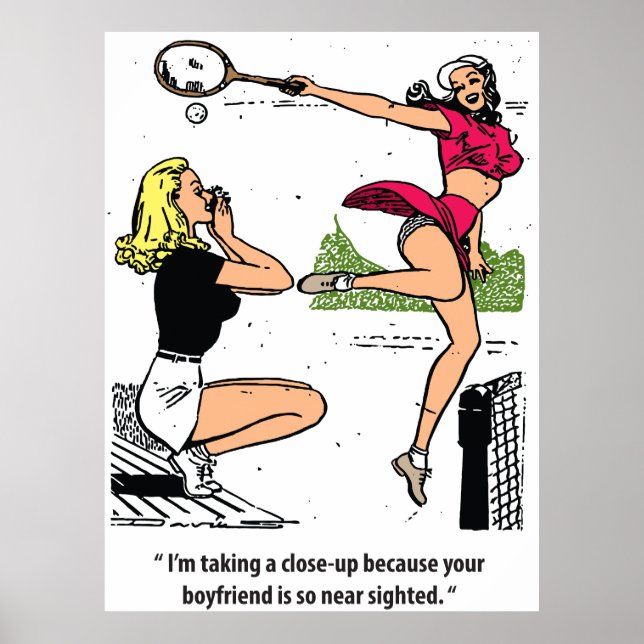 Poster Tenista Bonita, Humor, Vintage (Frente)