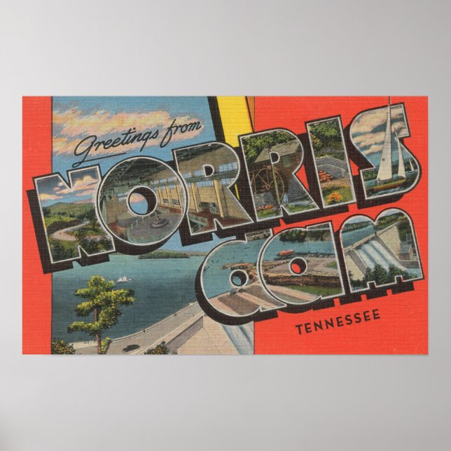 Póster Tennessee - Barragem Norris - Cenas com Letra Gran (Frente)